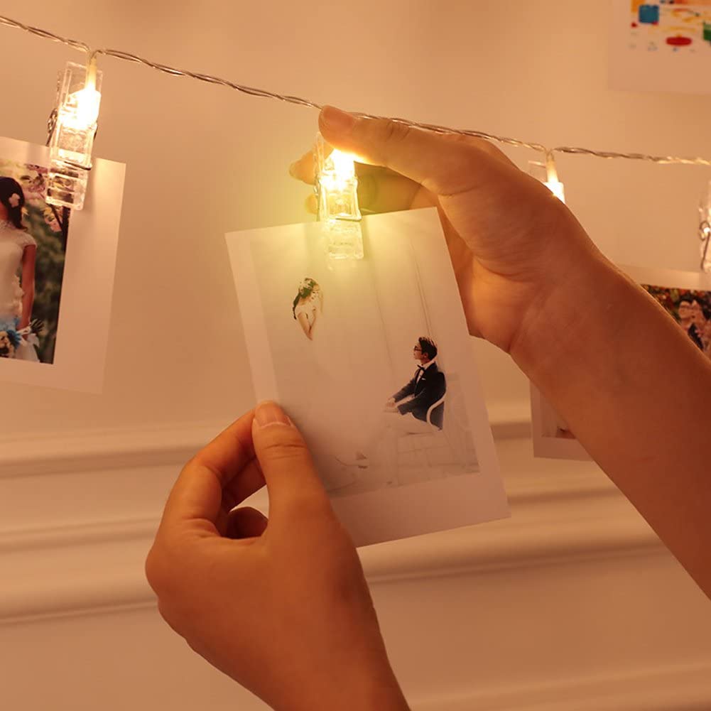 20 LED String (3M/11Ft)Fairy Lights with Clips for Hanging Photos Pictures and Memos, Perfect for Dorm Bedroom Home Decor