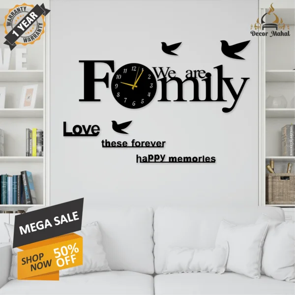 High quality wooden wall clock | Family Shaped wall clock